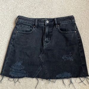 Distressed Black Denim Skirt (Pacsun, Size 24)